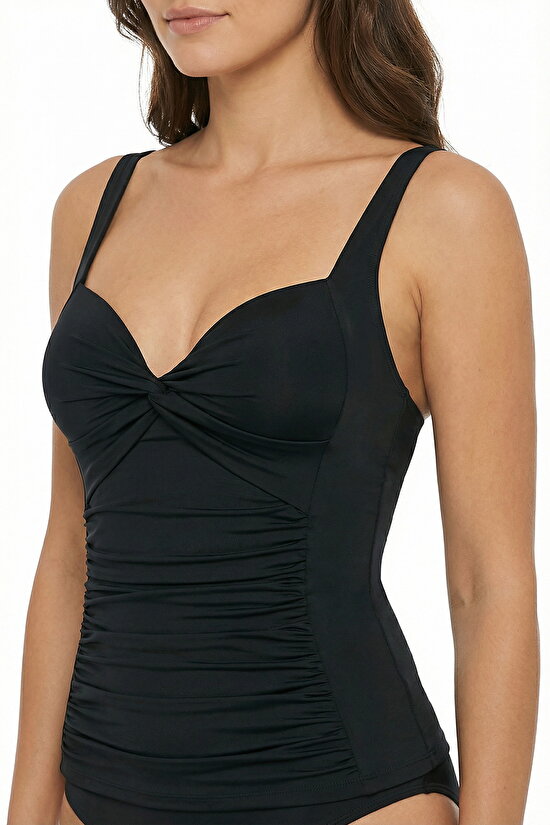 Siyah Büzgülü Bikini Üstü - 4