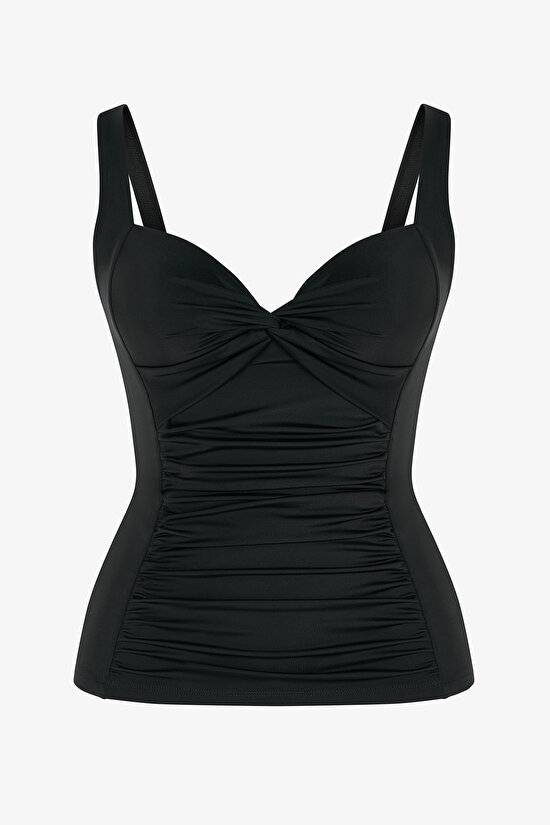 Siyah Büzgülü Bikini Üstü - 10