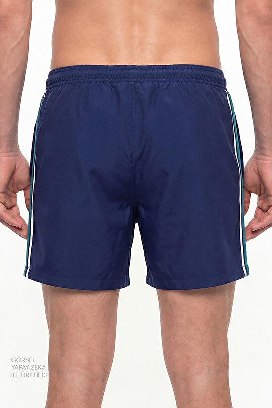 Man Dark Blue Retro Tennis Shorts - 2