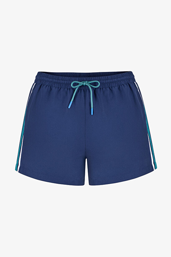Man Dark Blue Retro Tennis Shorts - 4