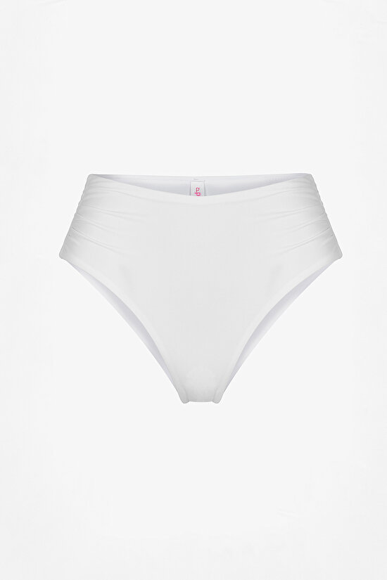 Beyaz High Büzgülü Bikini Altı - 4