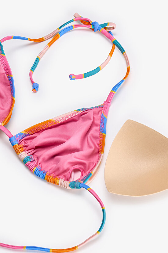 Renkli Katelyn Üçgen Bikini Üstü - 8