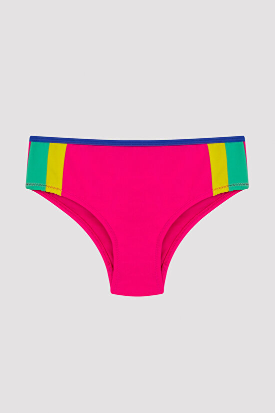 Girls Colorful Block Halter Bikini Set - 3