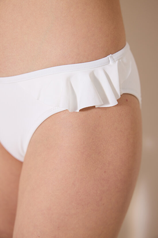 Ori Fırfırlı Beyaz Bikini Altı - 3