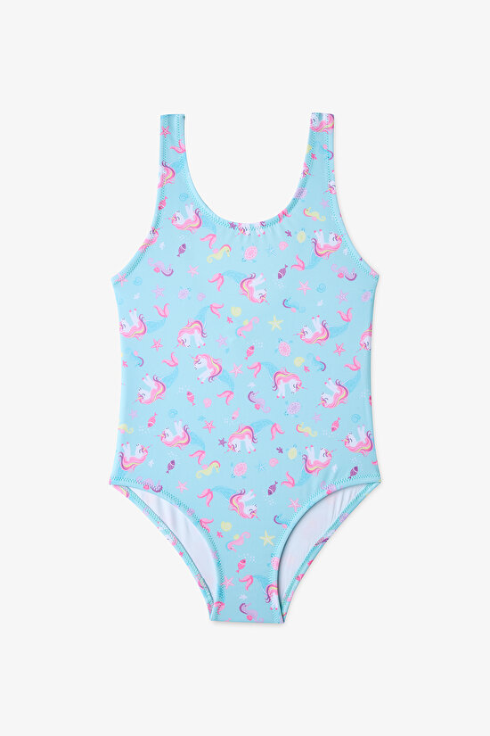 Renkli Kız Çocuk Unimermaid Mayo - 1