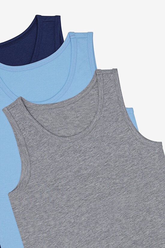 Boys Blue Solid 3in1 Multi Colour Vest - 5