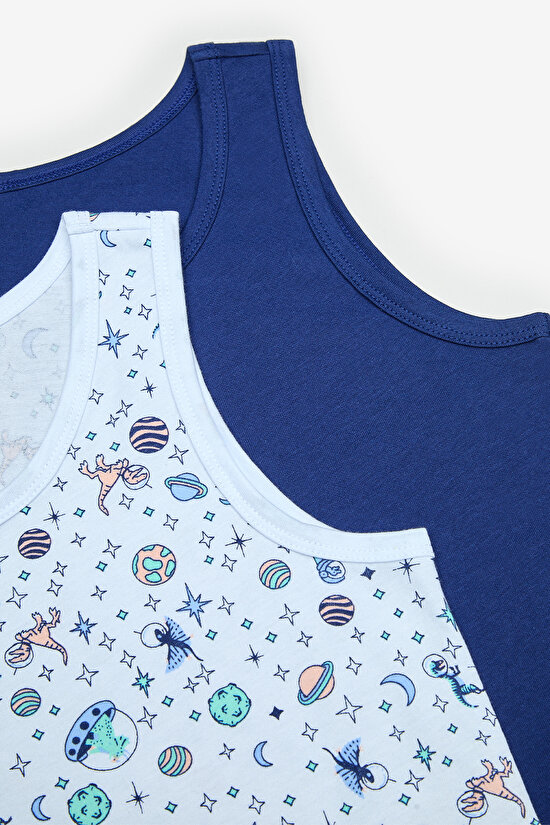 Erkek Çocuk Astro Dino Pamuklu Çok Renkli 2li Atlet Erkek Çocuk Astro Dino Pamuklu Çok Renkli 2li Atlet - 4