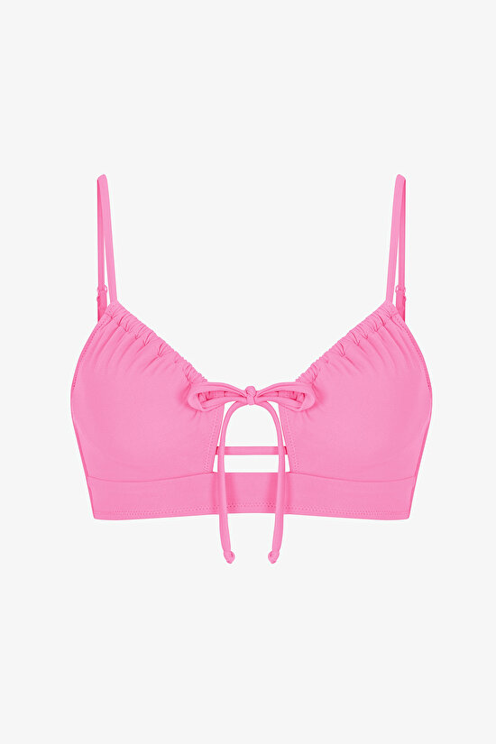Pembe Front Opening Bikini Üstü - 6