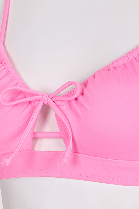 Pembe Front Opening Bikini Üstü - 8