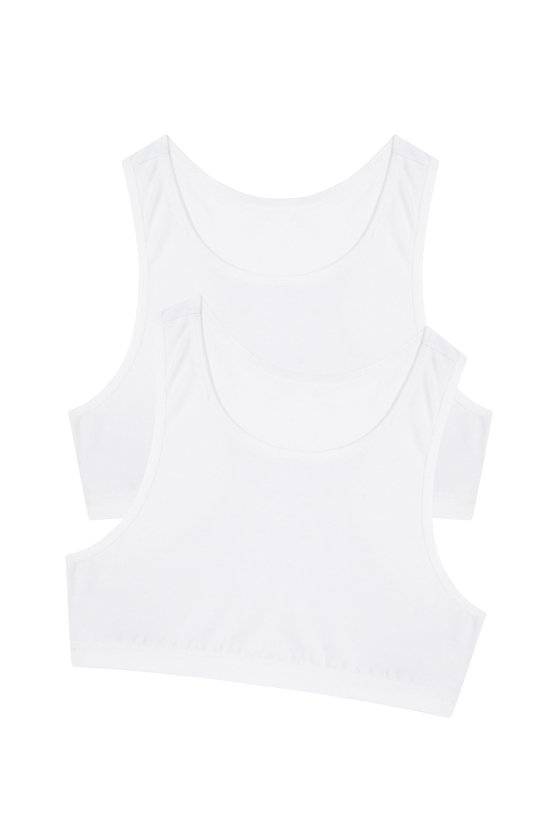 White Teen W Basic 2in1 Spor Tank - 3
