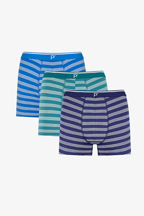 Man Colorful Blue Striped Multi in1 Boxer