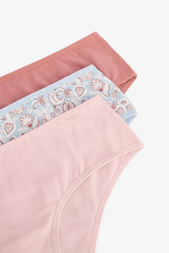 Blue Story Şal Desenli Düşük Bel 3'lü Slip Külot - 5