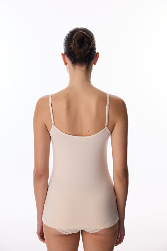 Beige Micro Lace Tank Top - 5