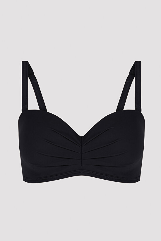 Siyah Basic Lotus Bikini Üstü - 5