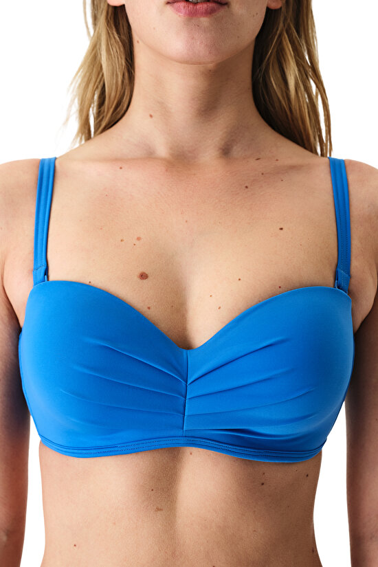 Okyanus Mavi Lotus Straplez Bikini Üstü - 3