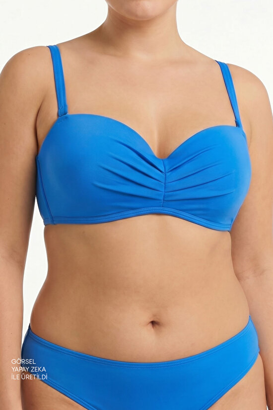 Ocean Blue Lotus Strapless Bikini Top - 7