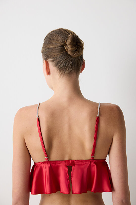 Saten Kırmızı Bralet - 4