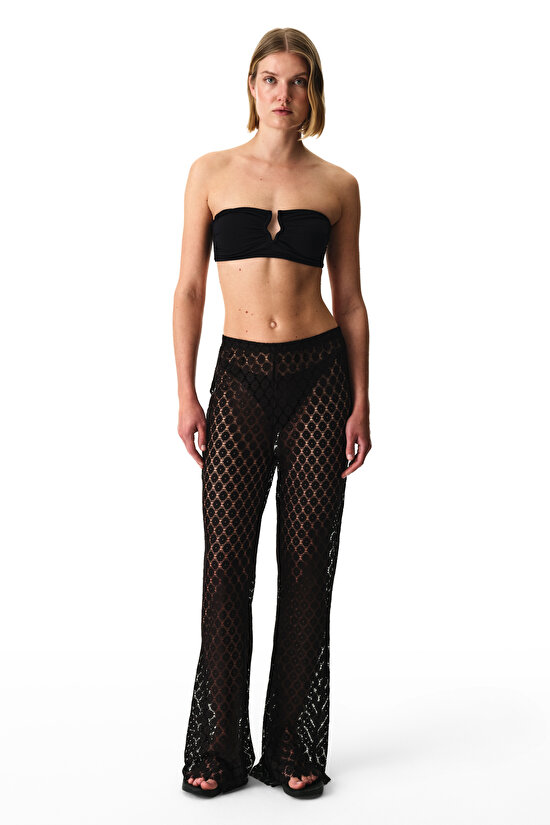 Siyah Flare Pantolon - 5