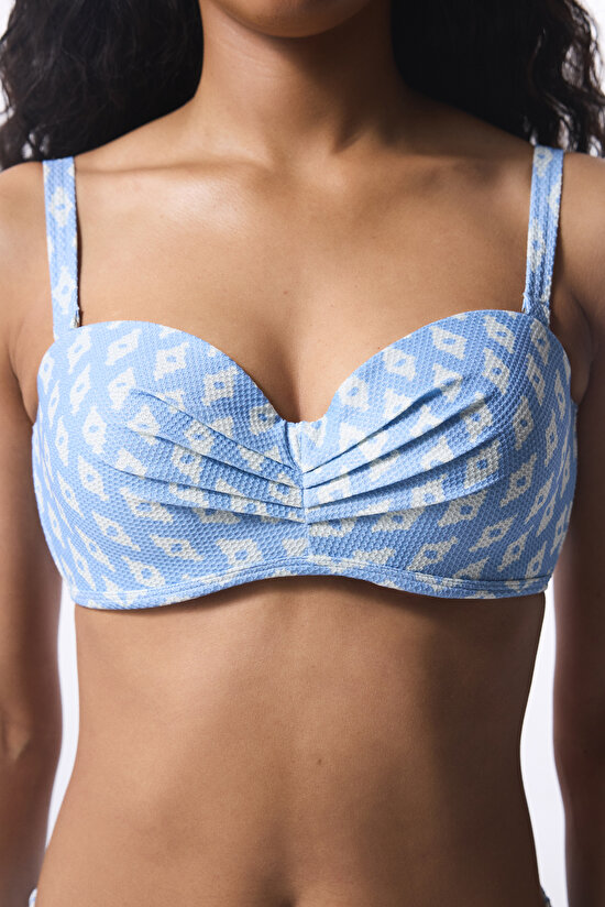 Renkli Nomi Lotus Geometrik Desenli Bikini Üstü - 3