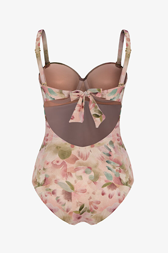 Multicolor Aires Lotus Strapless Swimsuit - 11