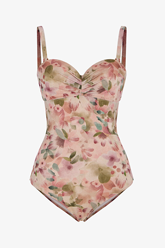 Multicolor Aires Lotus Strapless Swimsuit - 9