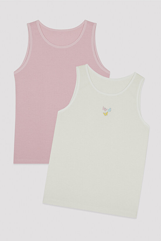 Girls Butterfly Thermal 2 Pack Tank - 1