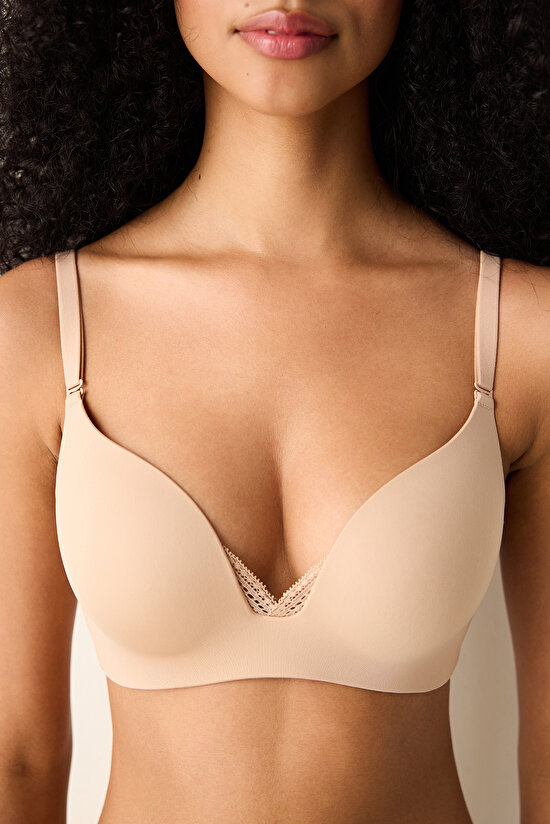 Bej Eliza Push Up Balensiz Dekolte Sütyen - 3