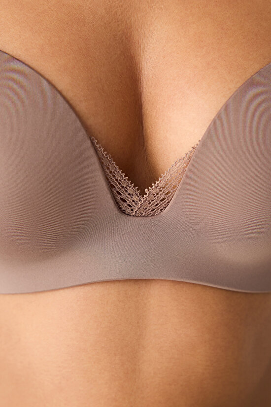 Parlak Vizon Eliza Balensiz Push Up Dekolte Sütyeni - 4