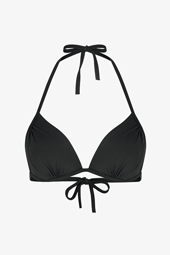 Siyah Mini Üçgen Bikini Üstü - 7
