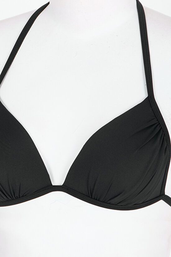 Siyah Mini Üçgen Bikini Üstü - 8