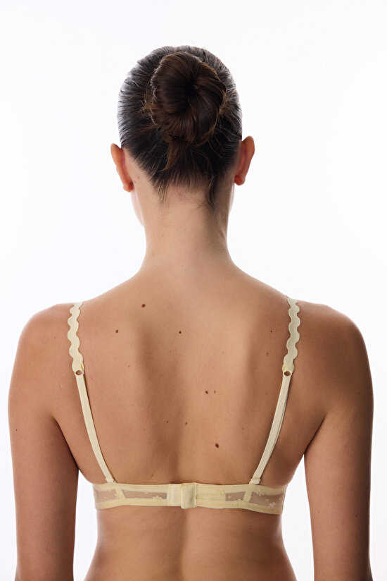 Sarı Luna Push Up Destekli Lace Dantel Sütyen - 6