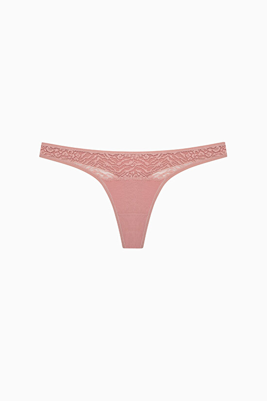 Essentials Lace Detailed 3lü Çok Renkli Tanga Külot - 5