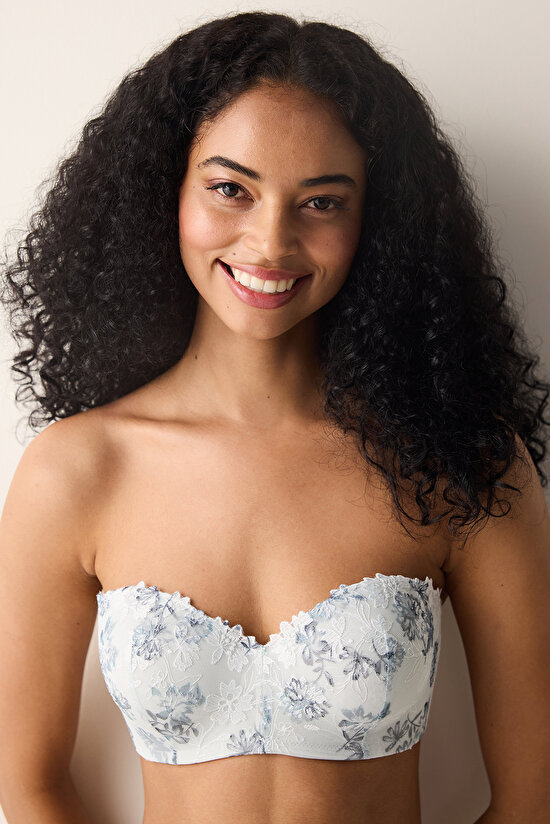 Lotus Broidery Açık Gri Sütyen - 3