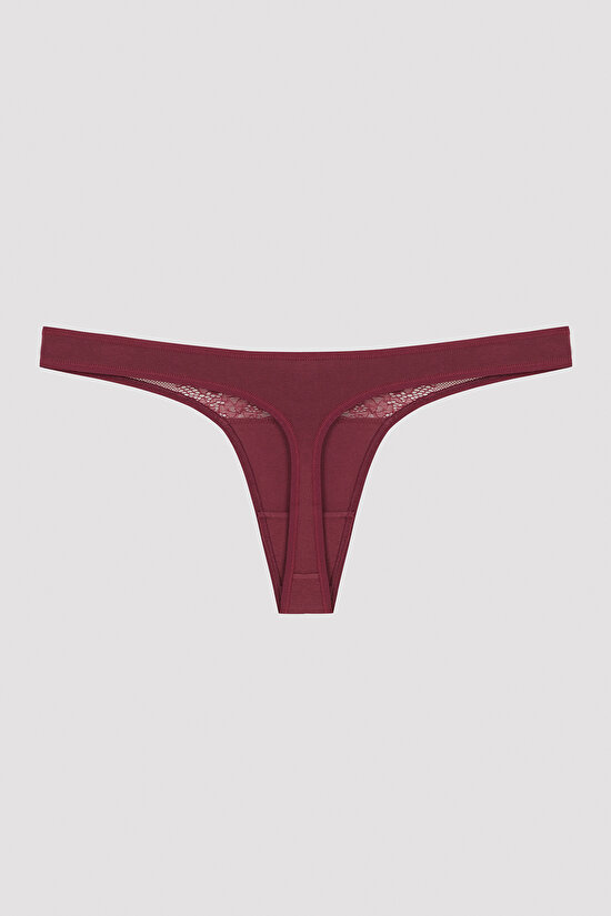 Dark Tones Lacy Detailed 3in1 Thong - 3