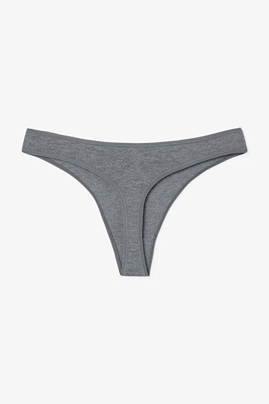 Floral Patterned Quiet Rose Normal Waist 3in1 Cotton Thong - 3