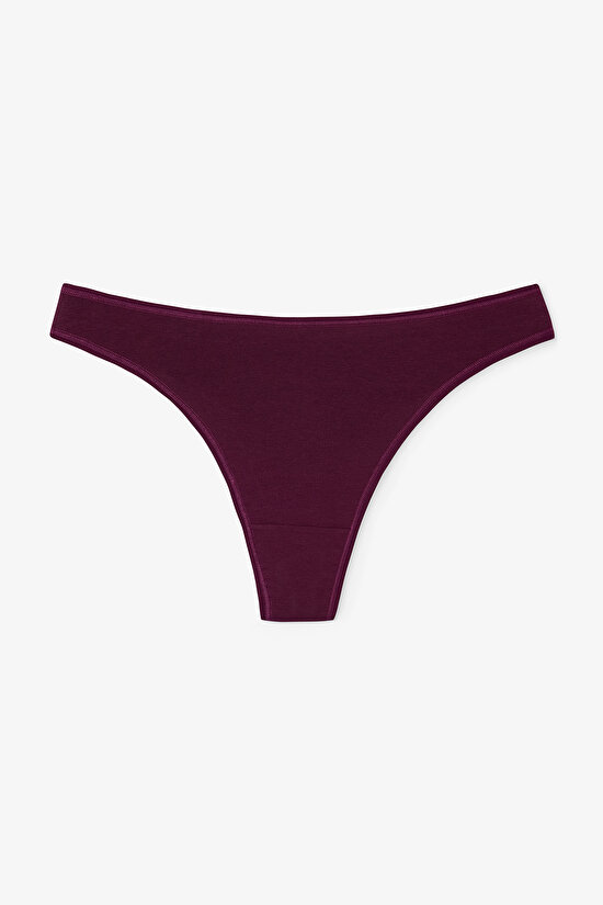 Floral Patterned Quiet Rose Normal Waist 3in1 Cotton Thong - 4