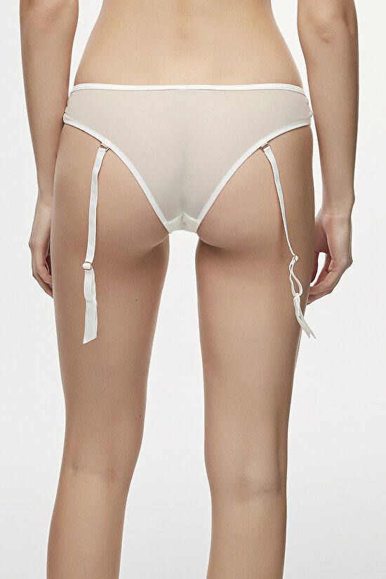 Beyaz Delicious Garter Brazilian Külot - 3