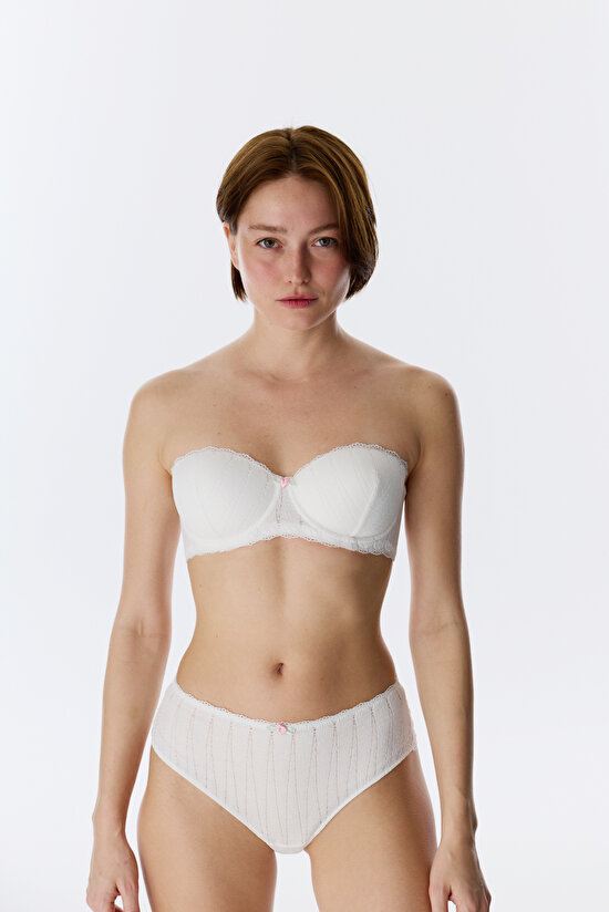 Kırık Beyaz Bloom Lace Dantel Sütyen - 5