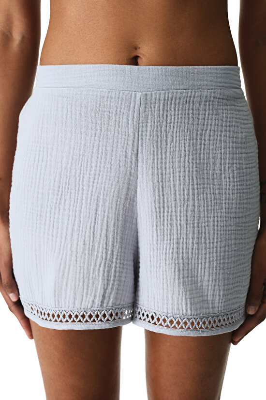 Gray Lessi Trim Shorts - 1