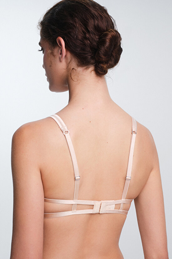 Bej Sandy Taşlı Balensiz Dolgusuz Sütyen - 4