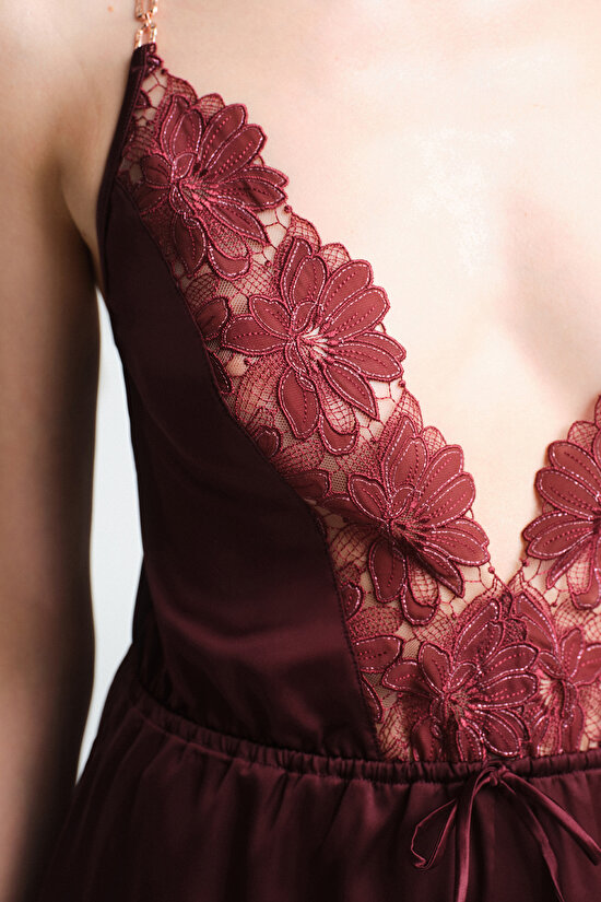 Bordo Obsidia Dantelli Body - 3