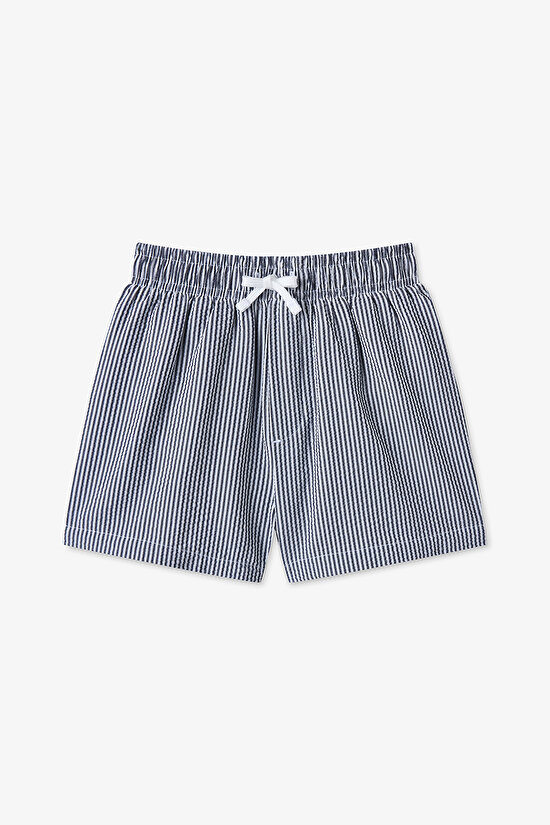 Multicolor Boys Navy Tissue Swim Shorts - 1