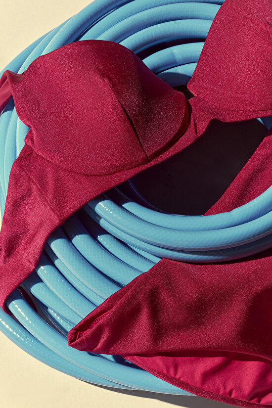 Bordo Evelyn Balen Bikini Üstü - 1