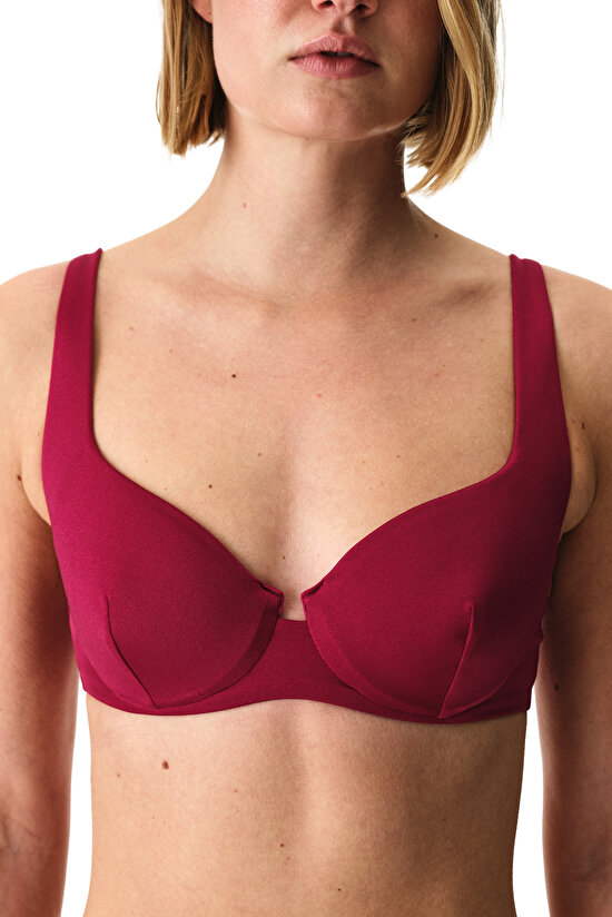Bordo Evelyn Balen Bikini Üstü - 2