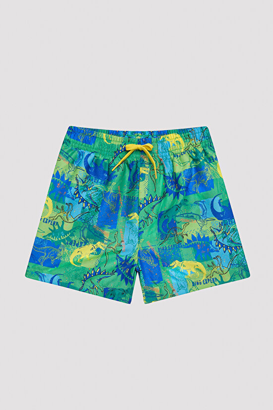 Boys Colorful Dinosaur Sea Shorts - 1