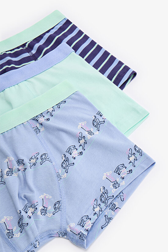 Mavi Erkek Çocuk Runner 3'lü Boxer - 5