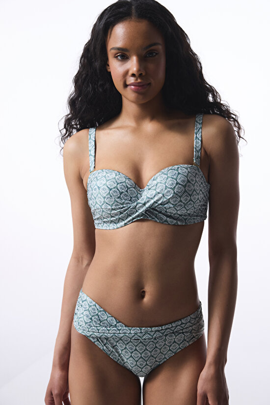 Spring Green Twist Multi Colour Bikini Bottom - 3