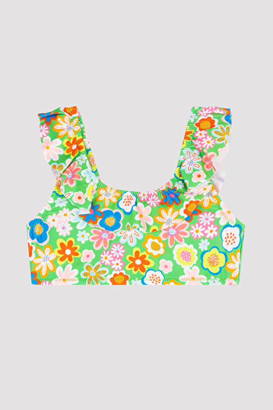 Girls Flower Halter Bikini Set - 3