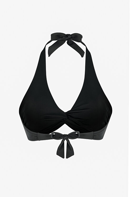Siyah New Üçgen Twist Bikini Üstü - 5
