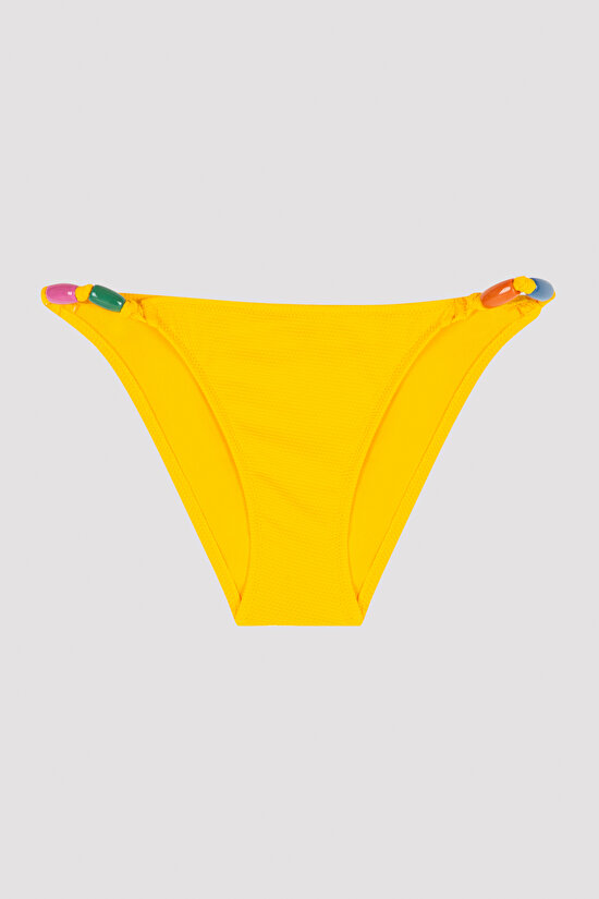 Sarı Wila Side Aksesuar Detaylı Bikini Altı - 4